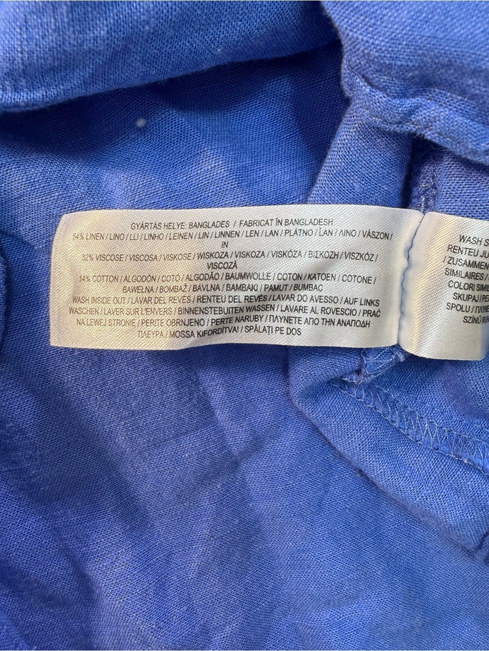 Primark Blue Button-Down Linen Blend Shirt - Picture 7 of 9